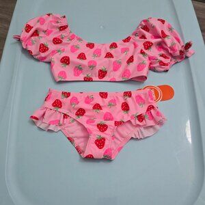 Wonder Nation Toddler Girl Strawberry Puff Sleeve 2pc | NWT | 4T